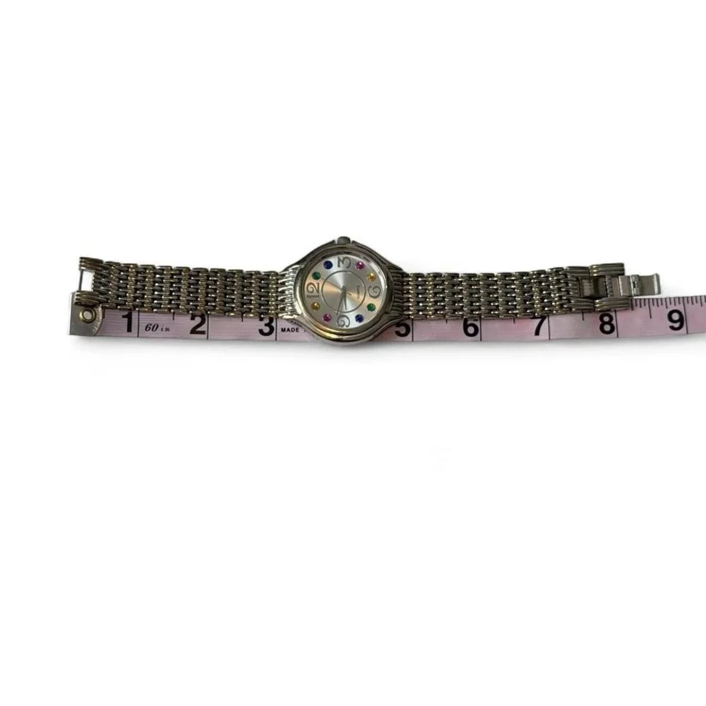 Vintage Silver Tone‎ Multicolored Indices Watch